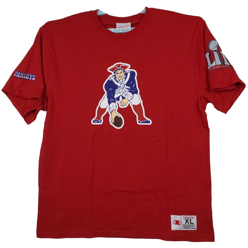 New England Patriots Mitchell & Ness NFL XL XLarge Shirt Origins Art Red NWT